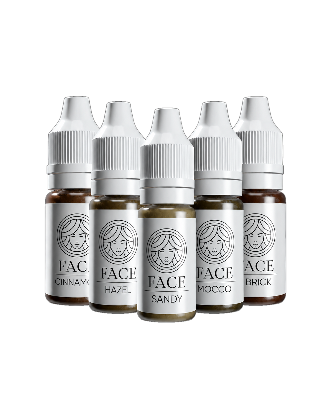 FACE PMU Brow Pigment Kit - Sandy, Hazel, Cinnamon, Mocco, Brick 6ml