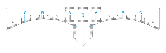Sticky Rulers Curved brow mapping ruler - Australian Colour Technologies