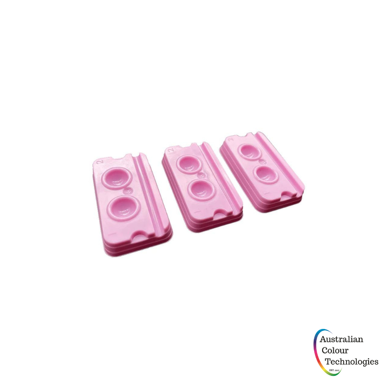 Pink Double (2) Well Pigment Mixing Tray x 50 - Australian Colour Technologies