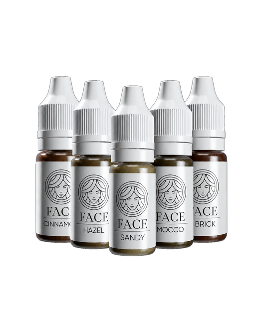 FACE PMU Brow Pigment Kit - Sandy, Hazel, Cinnamon, Mocco, Brick 6ml